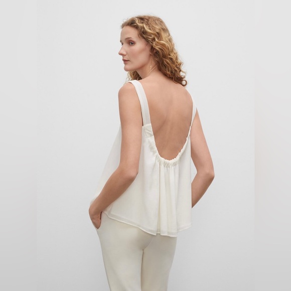 Club Monaco Tops - Club Monaco Ruched Back Tank in White